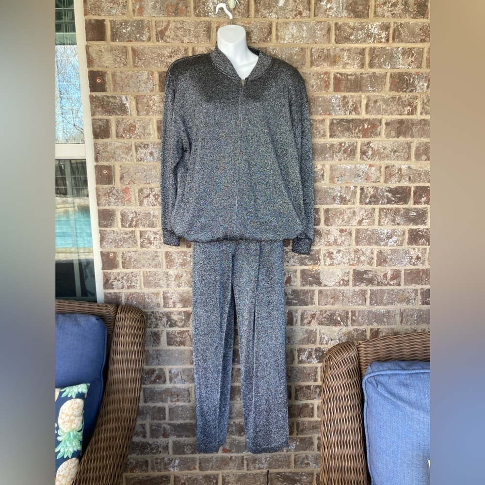Lisa Originals gun metal size medium pant set New Old Stock Vintage Metallic
